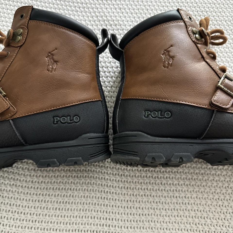 Polo Ralph Lauren Colbey MID II Marrón Cuero Pato Bota NIÑOS Talla 5 Zapatos Foto 4 de 4
