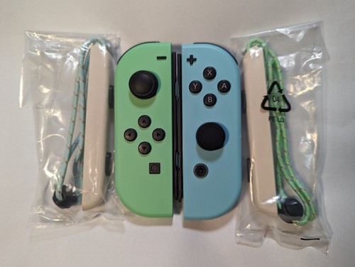 Animal Crossing Nintendo Switch Joy Cons Pair L&R OEM With Straps New Open Box - Picture 3 of 3