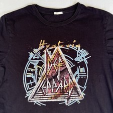 1988 Def Leppard Shirt Adult L Black US Hysteria Rock Concert Tour Vintage 1915
