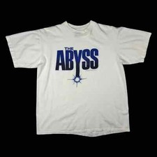 Vintage The Abyss 1989 USA MADE movie promo single stitch t-shirt size XL/L