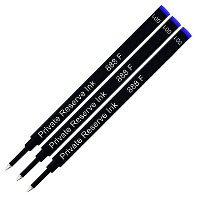 3 Pack - Private Reserve Ink Schmidt 888 Rollerball Refill Blue Fine Tip