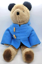 Paddington Bear Plush Eden Toys Sewn in Columbia Blue Felt Coat 14" - VINTAGE