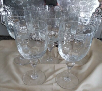 Thomas Webb Conifer Cordial Glass'sx7 Signed Wavy Optic Vintage Crystal England 