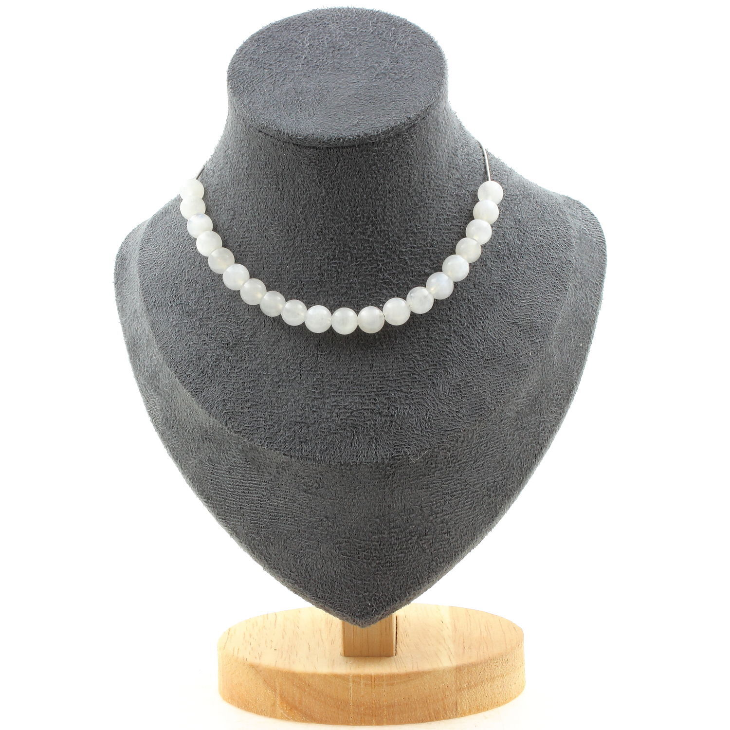 Pierre de lune collier de 20 perles 8mm idéal pour sublimer vos tenues de soirée