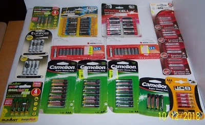 LOT DE 52 PLAQUES PILES NEUVES MODÈLE : AAA / 6F22 / C R14 / D R20 DE 1,5/3/ - Photo 1/4