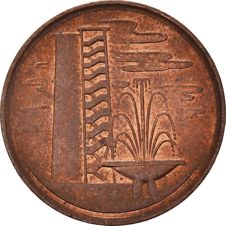 Singapore 1 Cent Coin | magnetic | KM1a | 1976 - 1985 Copper clad steel - Image 4 of 4