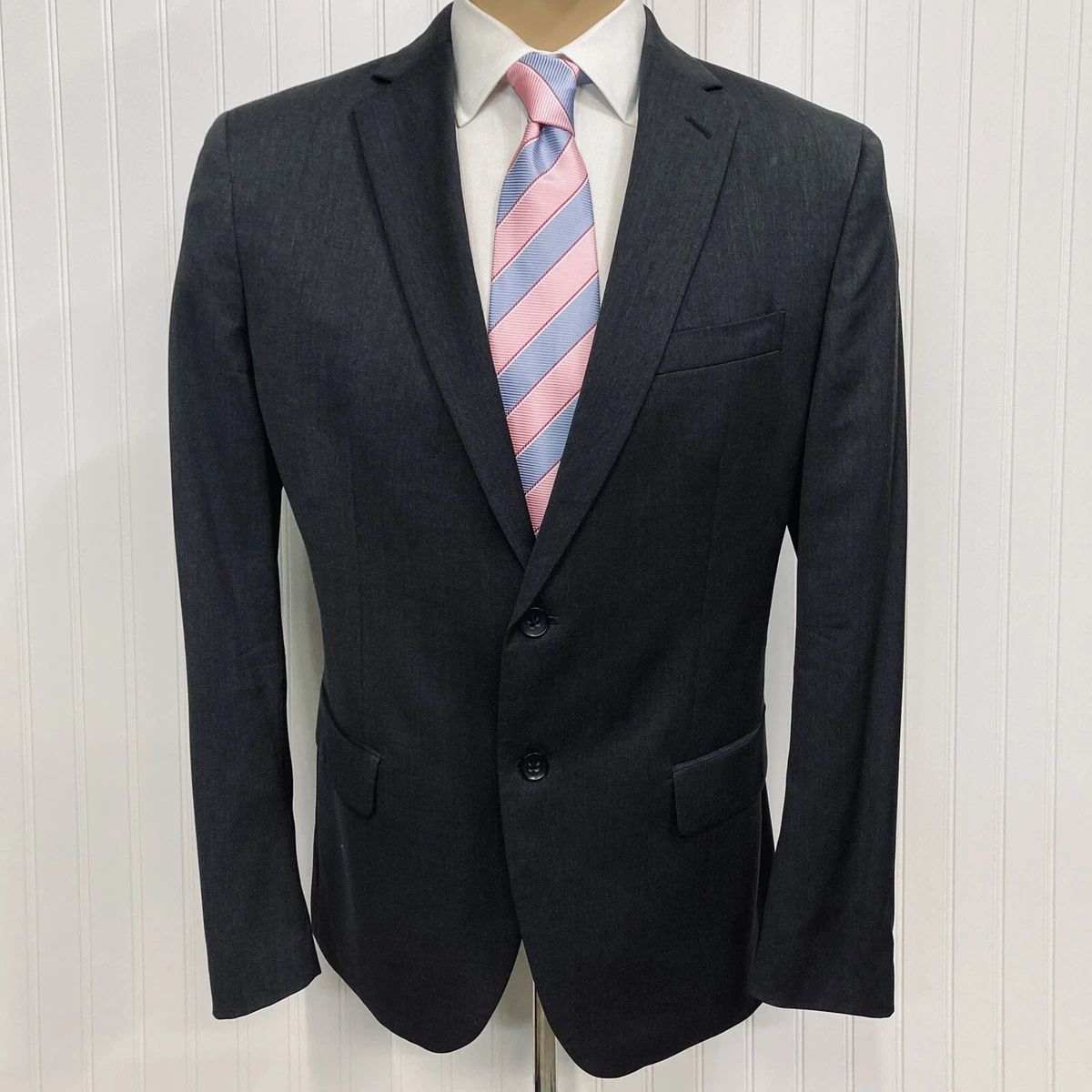 BANANA REPUBLIC Blazer Mens 42 Sport Coat Silver Gray Wool BR Suit