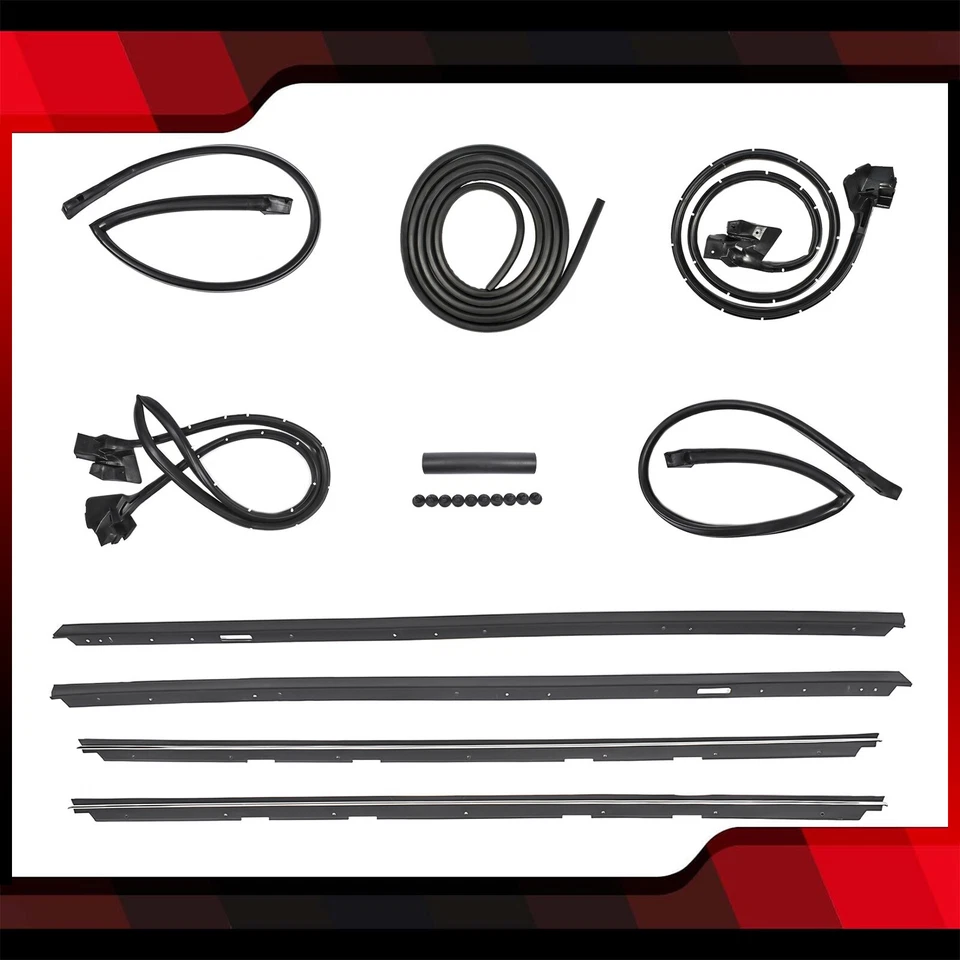 9Pcs Rail Window Seal Weatherstripping Kit 128555 For Chevy Monte Carlo 1983-88 - Image 3 of 4