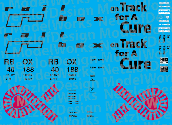 HO Scale - Railbox Pink On Track for a Cure Box Car - RBox 40188