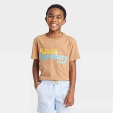 Cat Jack Brown Boys' Short Sleeve 'Naturally Legendary' Graphic T-Shirt