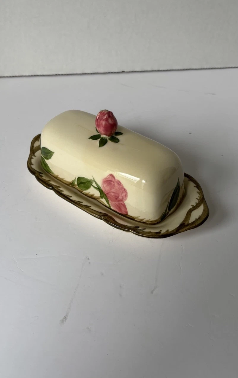 Franciscan Desert Rose Covered Butter Dish Vintage 1950s Gladding McBean USA