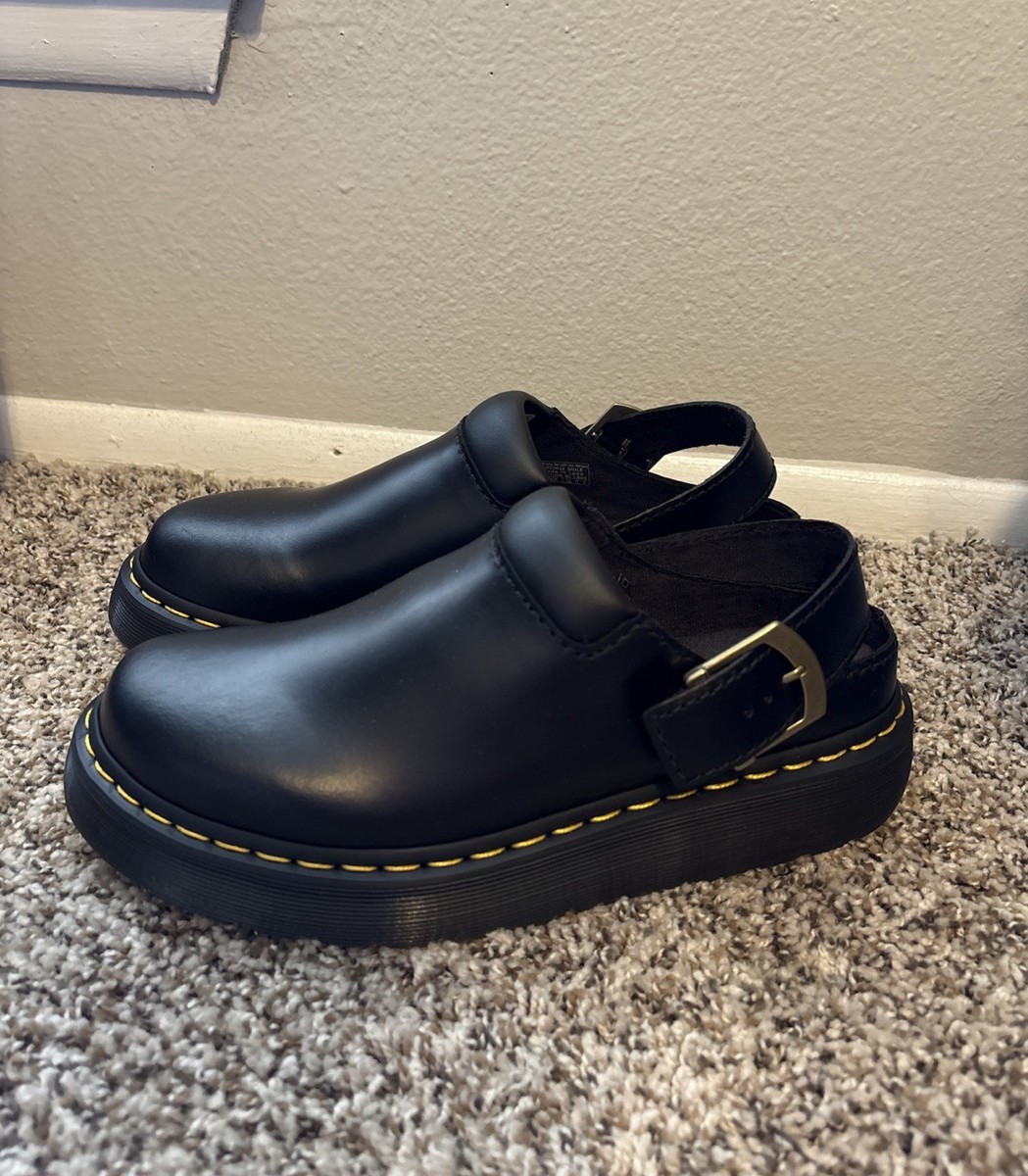 Doc Dr. Martens Archive Mule Black Leather Shoes Women's Size 10