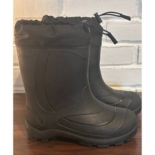 Kamik Kids Black Snobuster 1 Waterproof Snow Boots with Bungee Gaiter Size 4