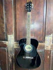 Savannah SGO-12-BK Orchestra Size Steel String Acoustic Guitar 000 Black