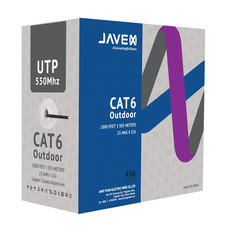 Cat6 Outdoor Ethernet Cable 23AWG 550Mhz 10Gbps Weatherproof Bulk 305M Black