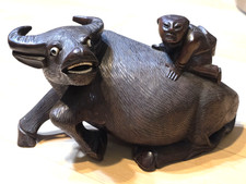 Vintage Chinese Boxwood Water Buffalo Ox Statue
