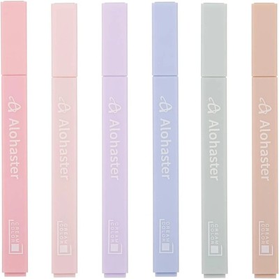 HPSIZEE Aesthetic Cute Highlighters Mild Assorted Colors with Soft Chisel Tip
