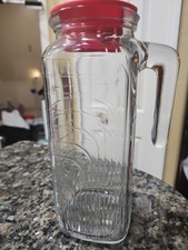 Vintage 1970s Covetro Square Ribbed Glass Pit...
