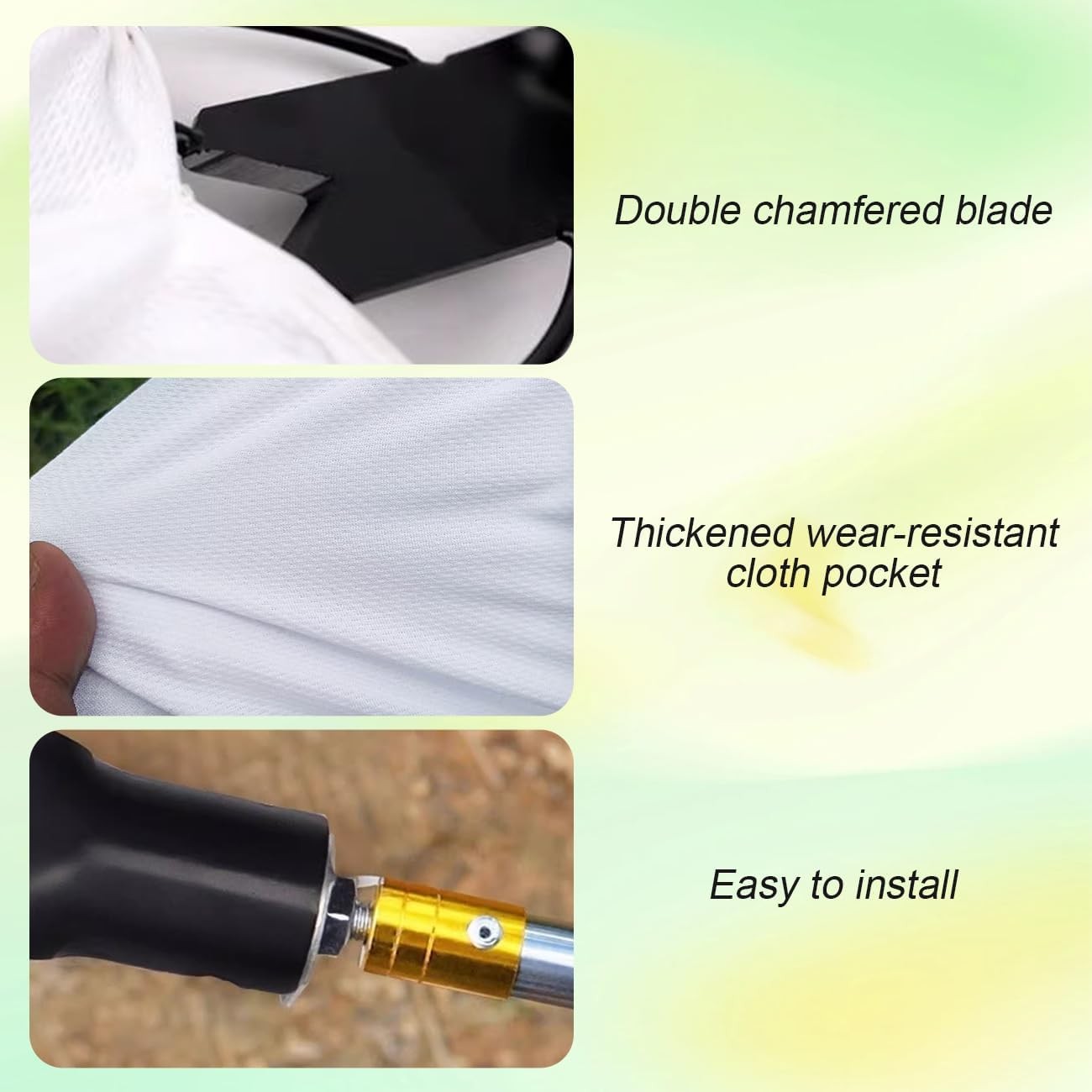 Fruit Picker Head Harvest Basket with Branch Hook Large Elastic Bag Garden Tool 