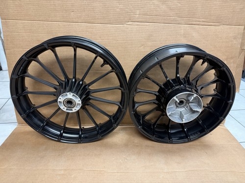 OEM HARLEY 09-25 TOURING GLOSS BLACK TURBINE TALON WHEELS RIMS FRONT & REAR ABS