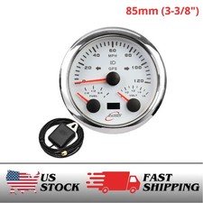 Racetech 85mm 3-38 3 In 1 Gps Speedometer 120 Mph Fuel Level Volt Gauge