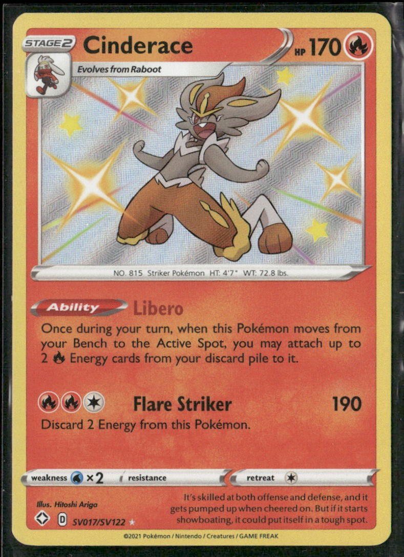 Cinderace - Shining Fates: Shiny Vault - SV017/SV122 - NM