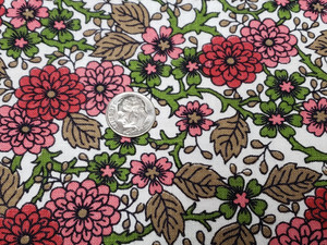 BEST Vintage Feedsack Flour Sack Fabric 40s Dainty Pink Floral Remnant Quilt
