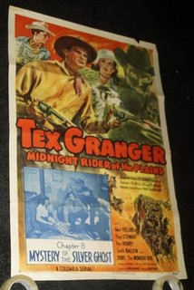 1948 TEX GRANGER MIDNIGHT RIDER OF THE PLAINS MOVIE ONE SHEET POSTER 27" X 41"