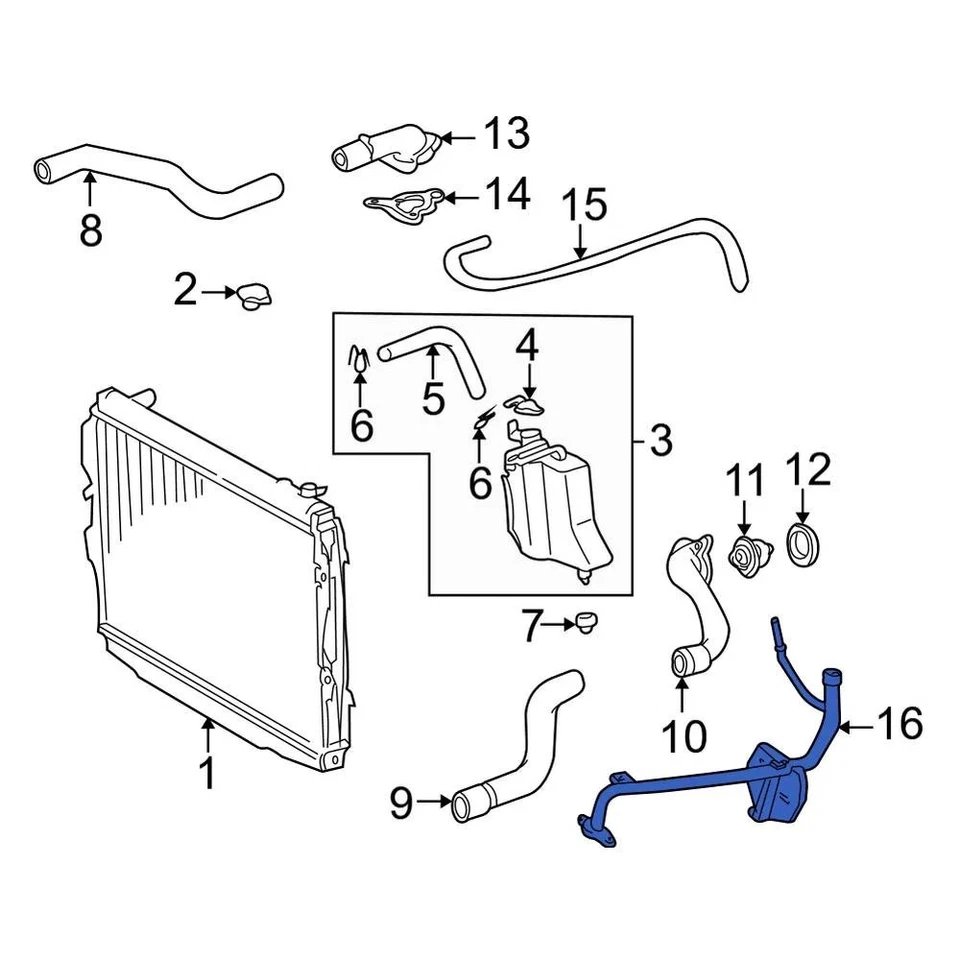 For Toyota Tacoma 1995-2004 Toyota 1626862060 Engine Coolant Bypass Pipe - Image 3 of 4