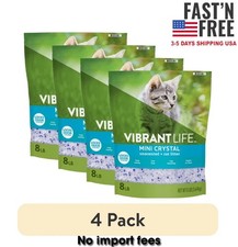 4 pack Vibrant Life Mini Crystal Cat Litter, Unscented, 8 lb Bag