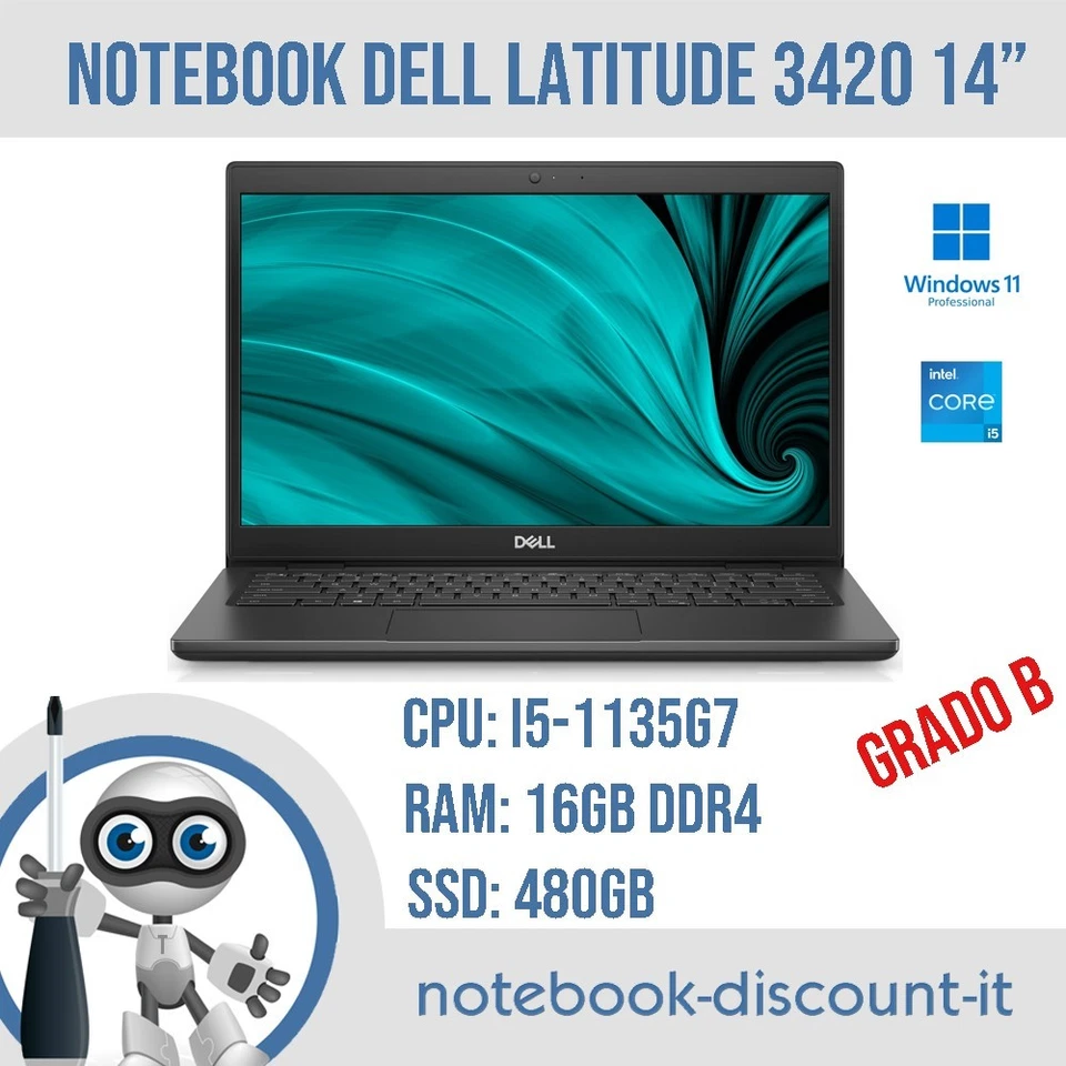 Dell Latitude 3420 · i5-1135G7 · 16GB · 480GB, foto 1 di 5