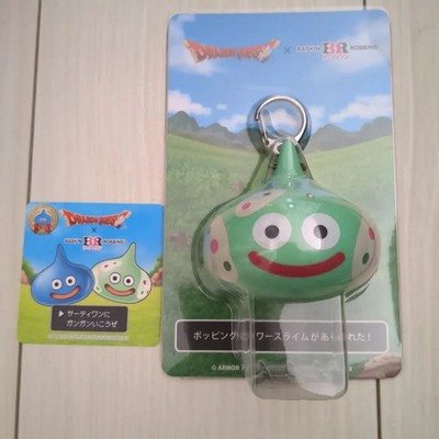Dragon Quest 40th Anniversary Baskin Robbins Slime Keychain & Sticker Set Japan