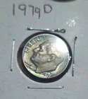 1979 D Roosevelt Dime Rare Mint Full Torch and Bands W on Rim MONSTER GREEN TONE