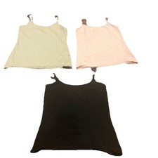 Womens Lot of 3 Cotton/Spandex Camisoles Camis Black/Gray/Lilac M  XS