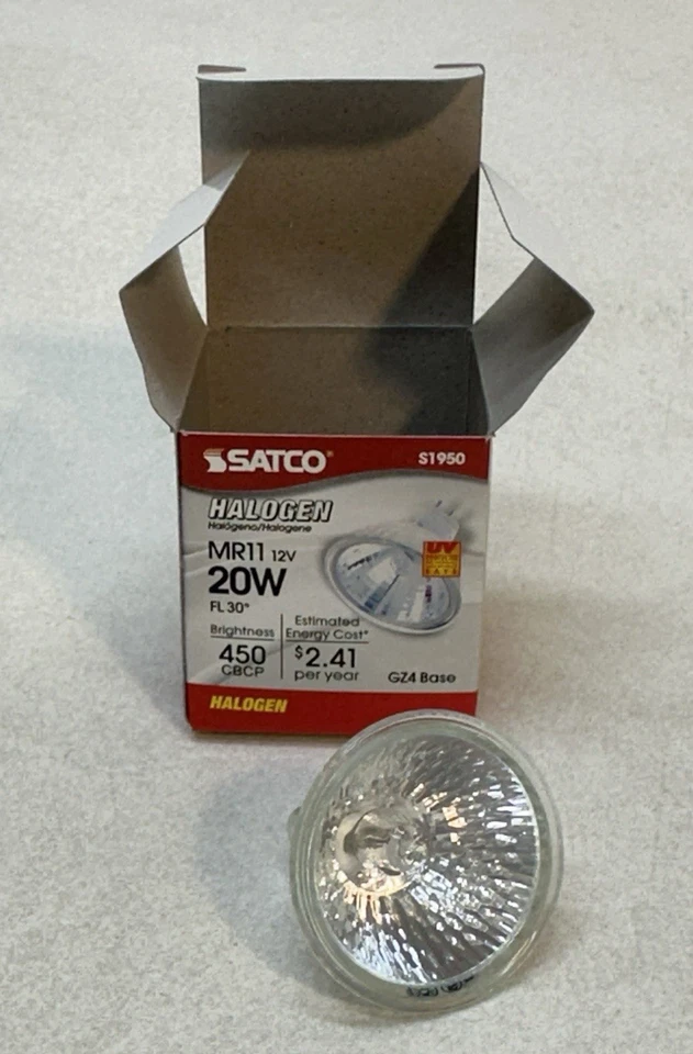 SATCO S1950 FL 30° 20W 12V MR11 2-Pin Bi-Pin GZ4 UV Protected - 2 bulbs - Image 4 of 4