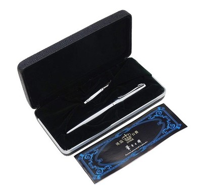 Duke 209 Steel Silver Fountain Pen Medium Bent Nibs with Gift Box Set