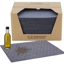 E-SDS 100 PCS Oil Absorbent Pads - 13"x10" Super 13"x10" 100pcs , Grey