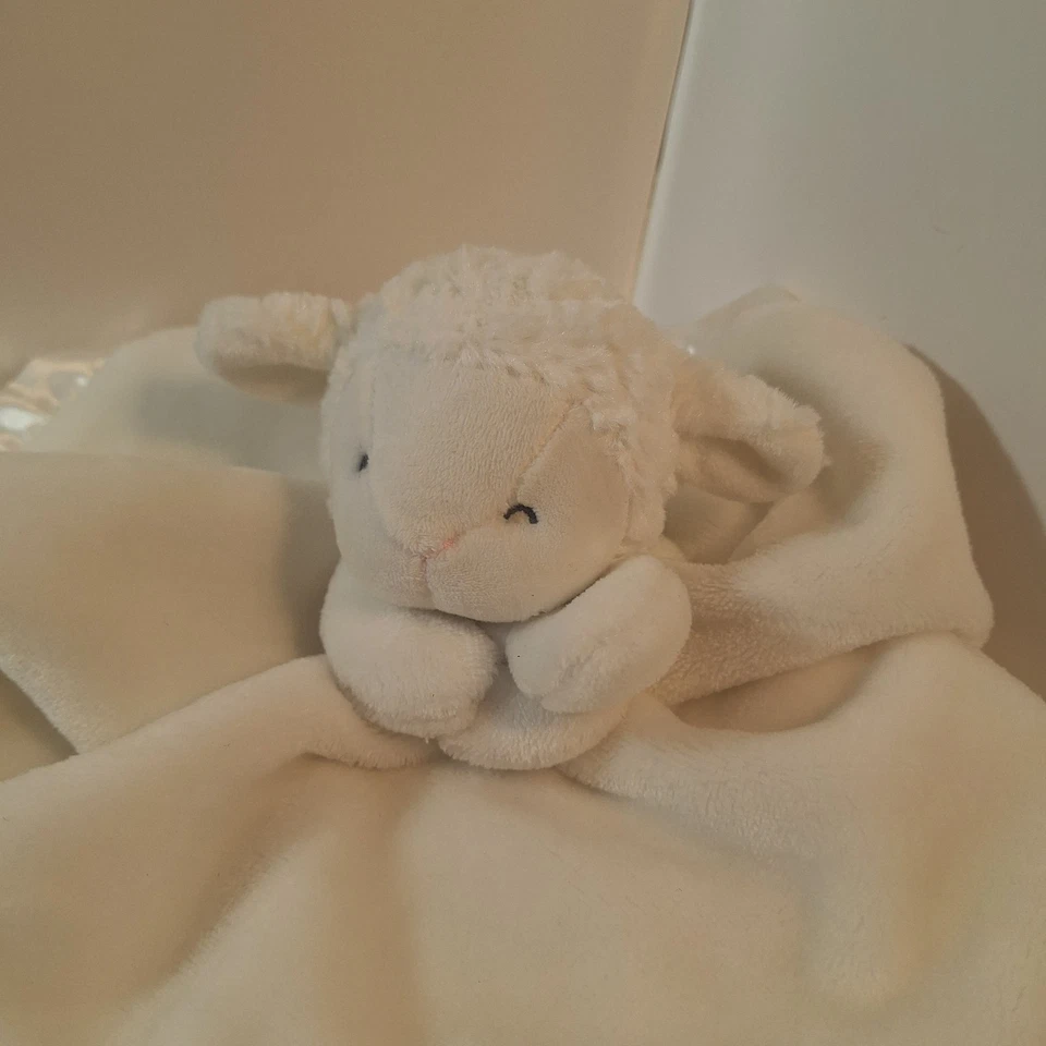 Manta de seguridad para dormir bebé oveja cordero blanco Carters Lovey satinado Foto 2 de 4