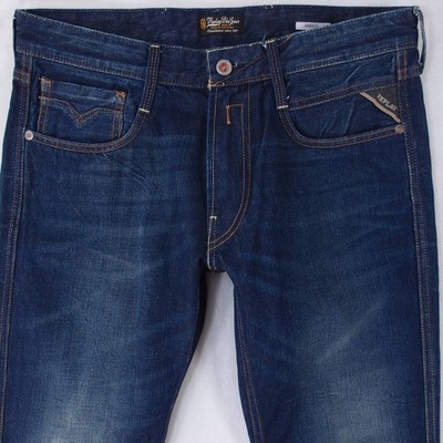Herren Jeans Replay M914 ANBASS Slim Tapered Blau W32 L32