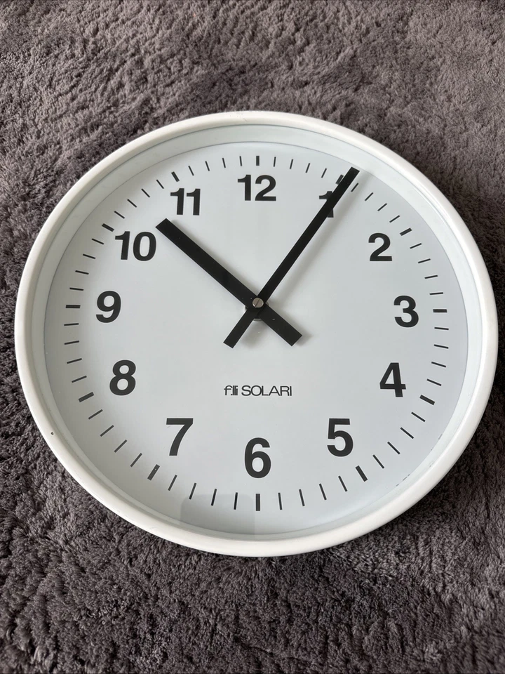 Industrielle italienische Wanduhr von Fratelli Solari Udine, weiß / 30cm - Bild 1 von 4
