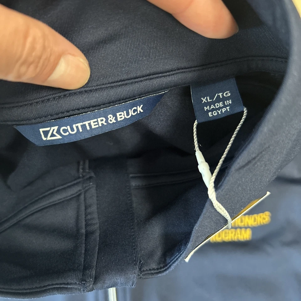 Pullover Cutter & Buck media cremallera manga larga adaptable para mujer XL Notre Dame Business Foto 4 de 4