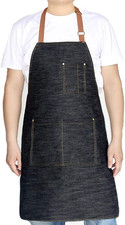 Denim Apron with Adjustable Unisex Multi-Pockets for Kitchen, Craft