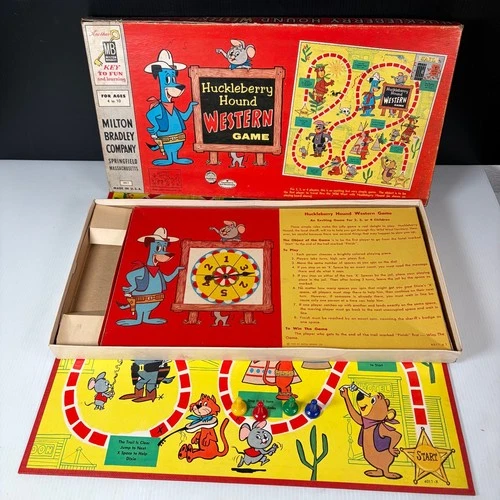 Vintage 1959 Huckleberry Hound Western Game Milton Bradley Board Game