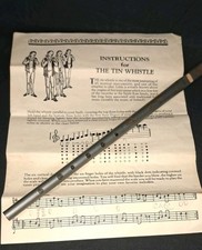 Vintage Tin Whistle And Directions
