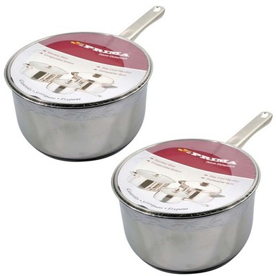 Prima Kochtopf Edelstahl Kochgeschirr Set Topf Pfanne Braten Kochen Lebensmittel 16/18cm