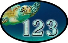 SEA TURTLE ROOM SIGN PLEXIGLASS OVAL CUSTOM MADE WITH YOUR NUMBER MOTEL RESORT