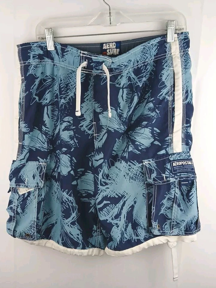 Pantalones Cortos Aeropostale Para Hombres Aero Surf Tabla Bañador Estampado Hawaiano Talla X Pequeño  Foto 3 de 4