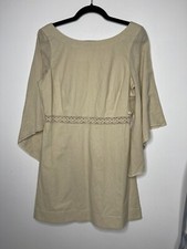 Free People Tan High Neck Above the Knee Dress