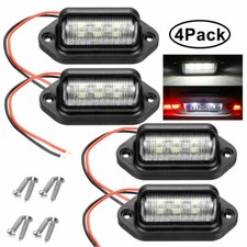 4 Packs 12V 6 LED License Plate Light Waterproof License Plate Lamp Taillight UK