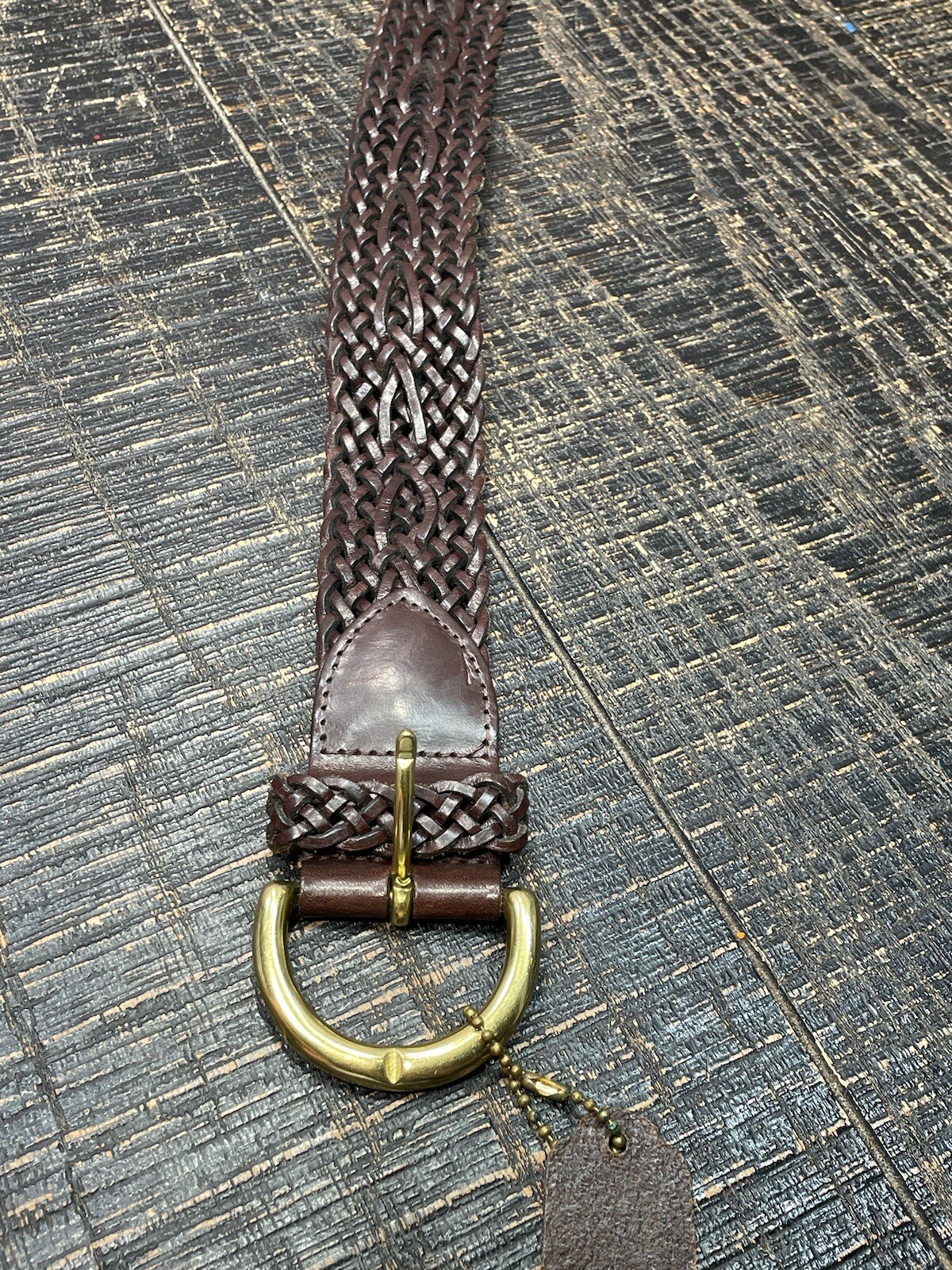 Genuine vintage COACH brown leather braided belt siz… Gem
